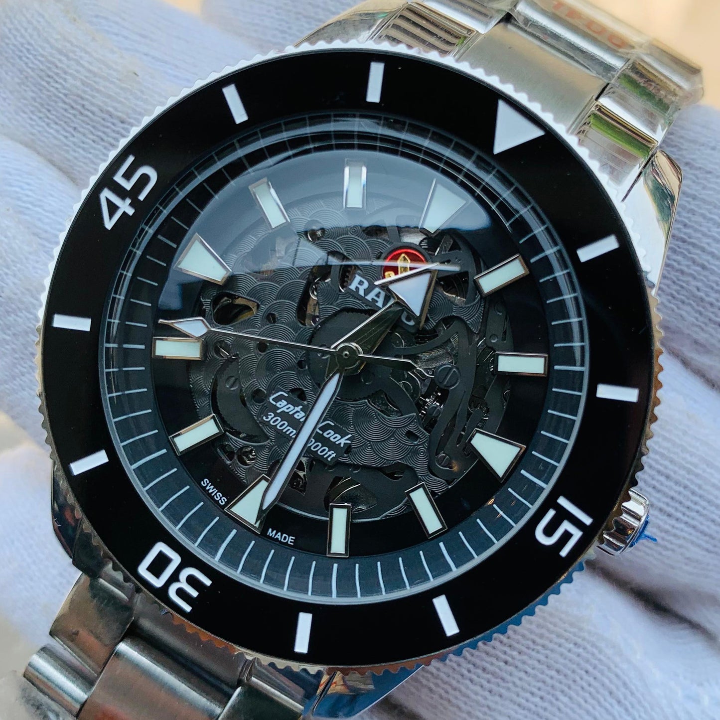 Rado Captain Cook Black Bezel With Steel Bracelet