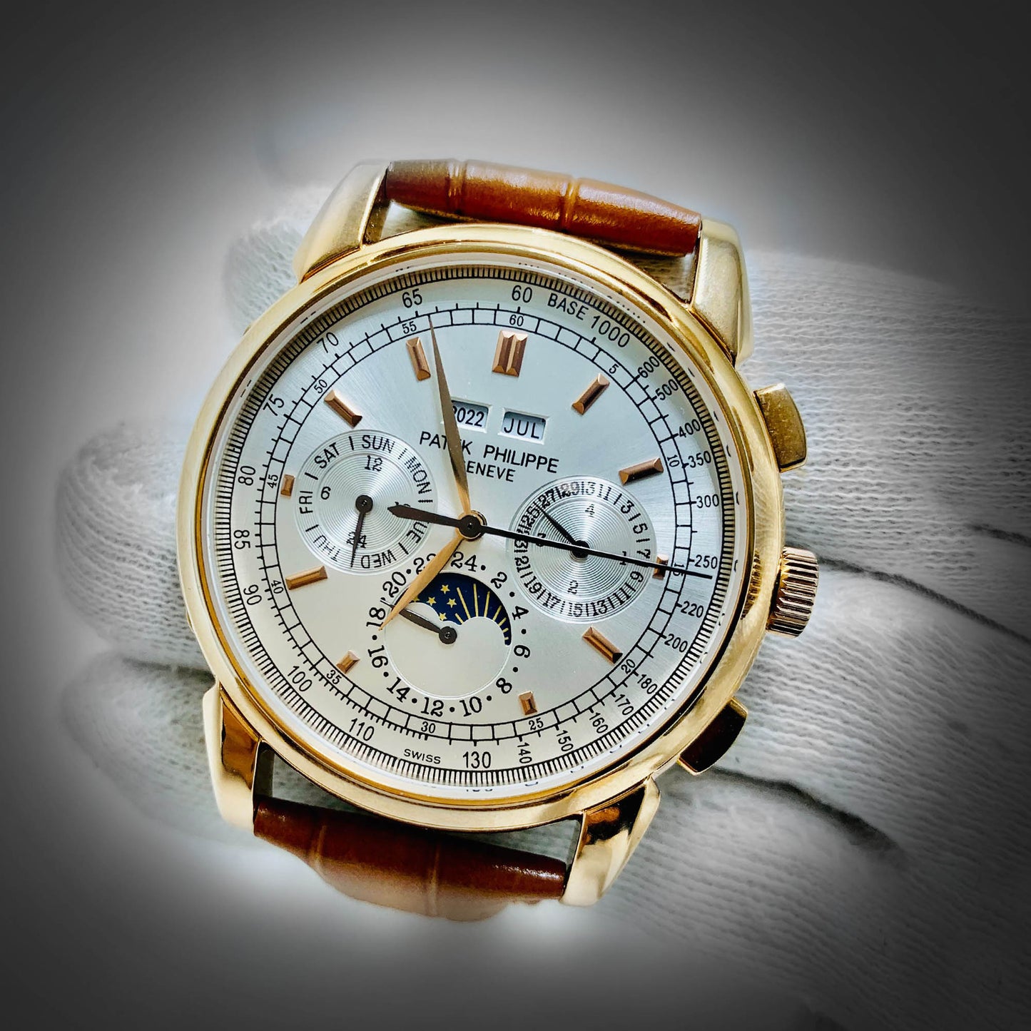 PATEK PHILIPPE Century Brown Strap with Gold Dial