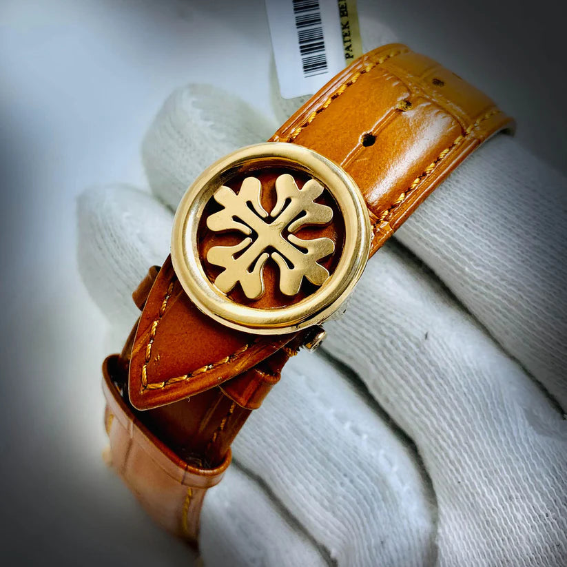 Patek Phillippe Chrono Graph Rose Gold Dial & BROWN LEATHER STRAP