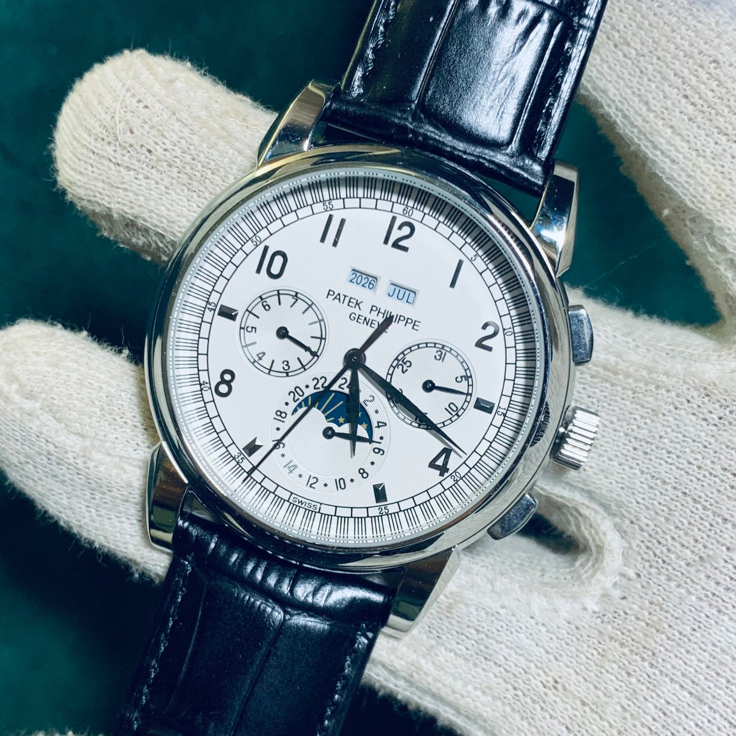 Patek Philippe Men 40mm Grand Complication Black Leather Strep