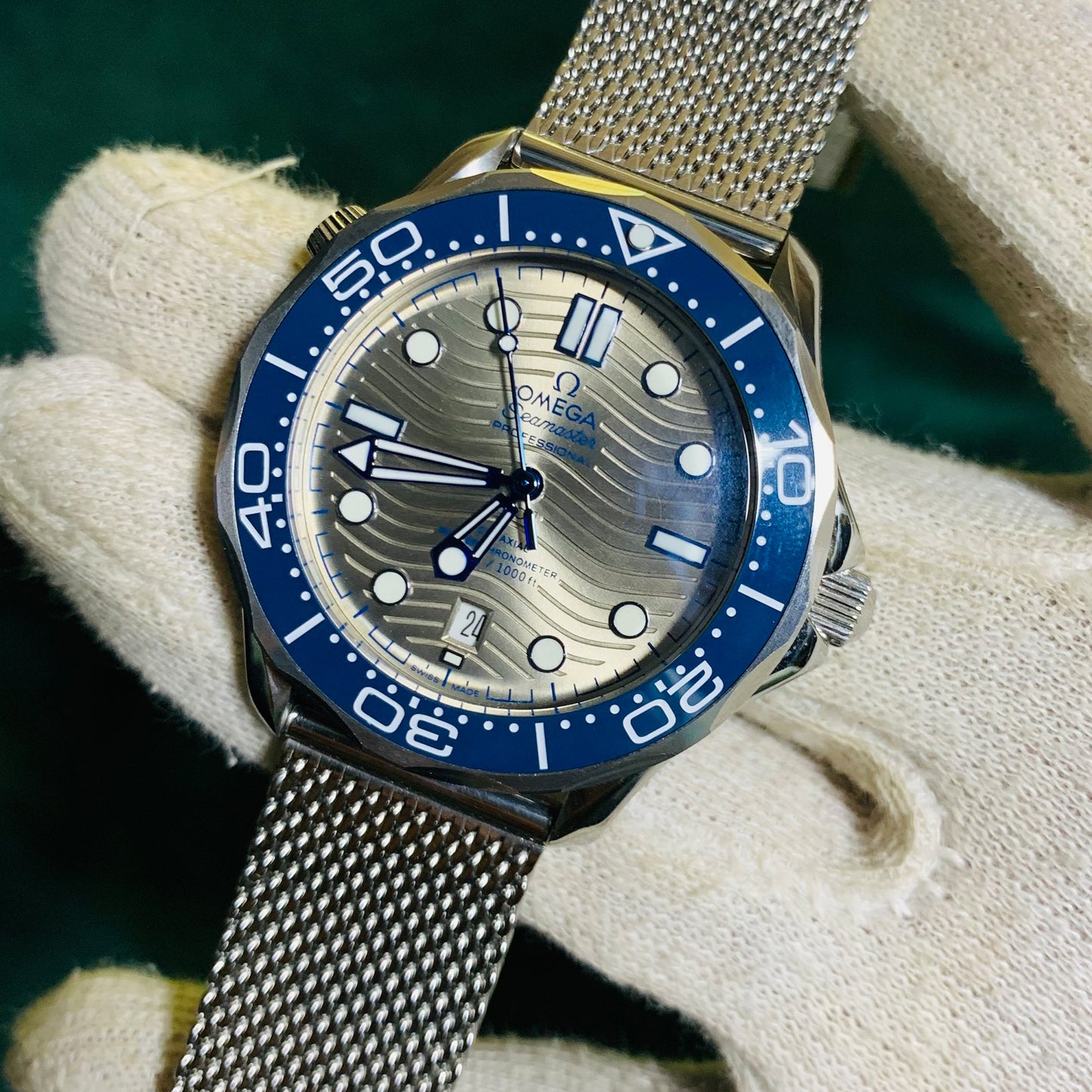 Omega Seamaster Chronometer 42mm Automatic Grey Dial Steel Bracelet - Karachi