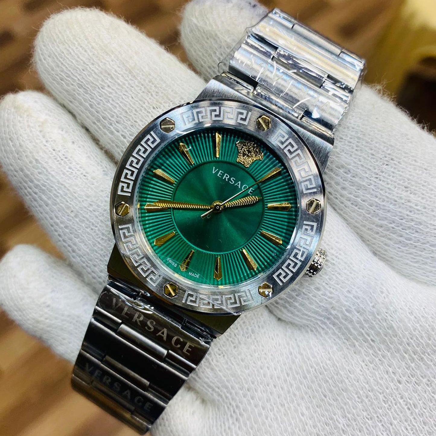 Versace Women grace silver green dial