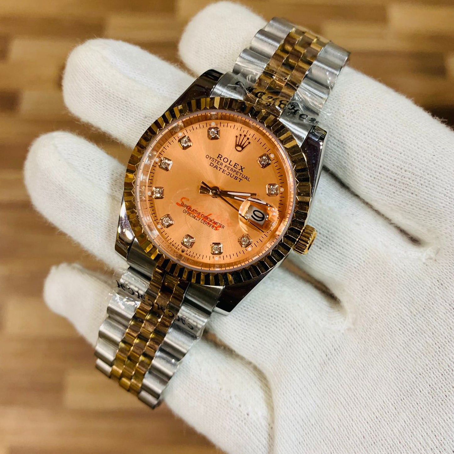 Rolex Women 31mm Date-Just Diamond Dial With Two-Tone jubilee Bracelet