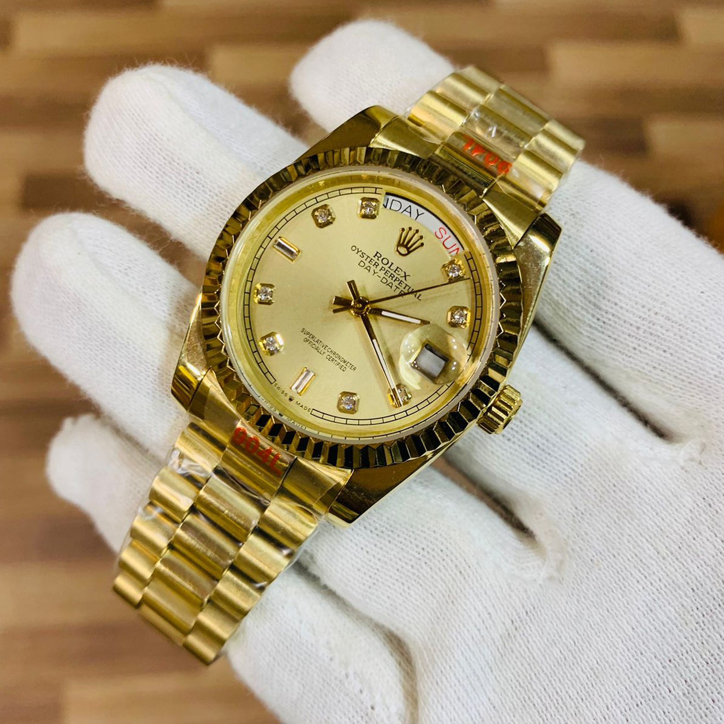 Rolex Men 36mm Day-Date Gold Dial With President Bracelet