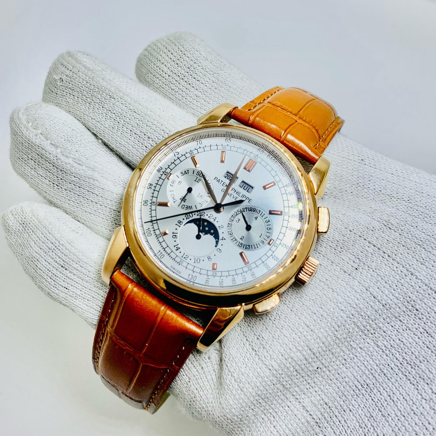 PATEK PHILIPPE Century Brown Strap with Gold Dial