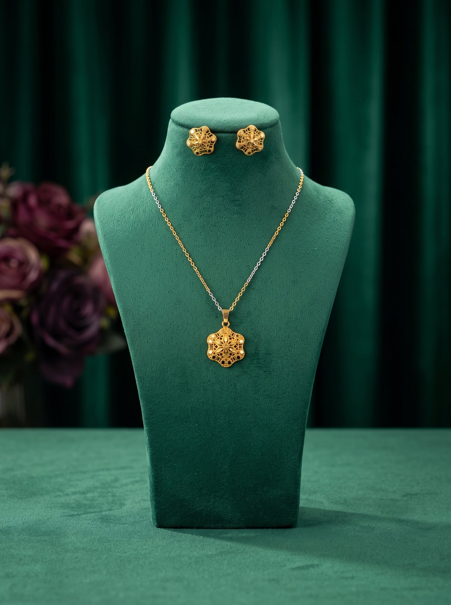 21KT Gold Locket Set-LS-202233-24