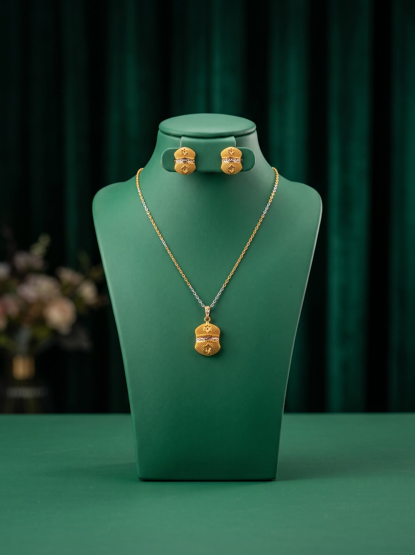 21KT Gold Locket Set-LS-20242