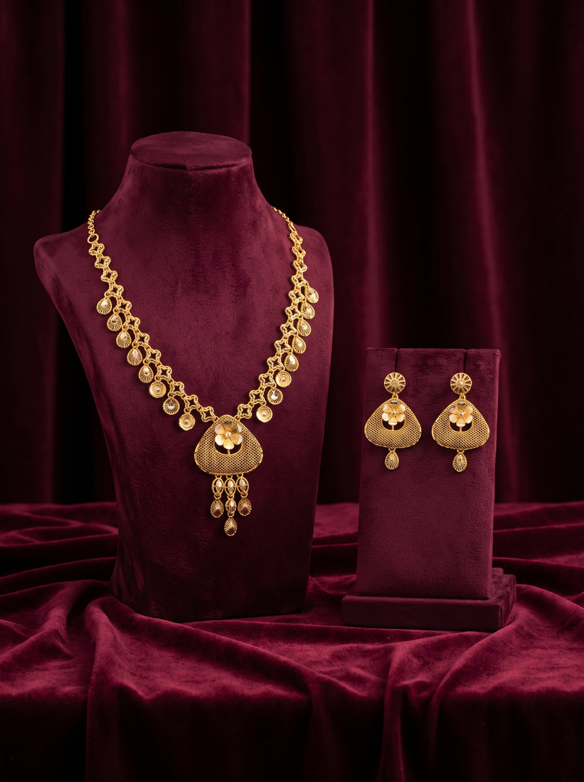 21KT Gold Necklace Set -PS-20103