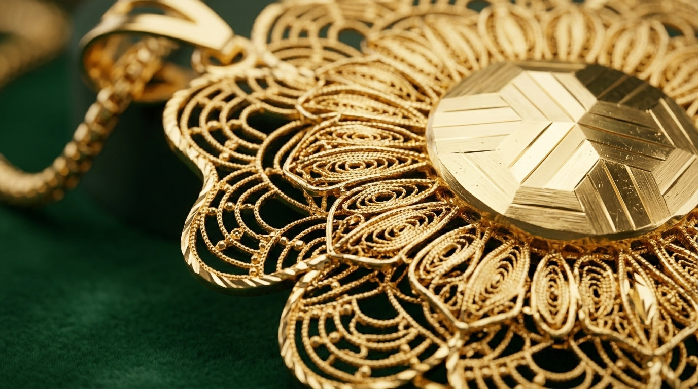 21KT Gold Locket Set-LS-20296-26