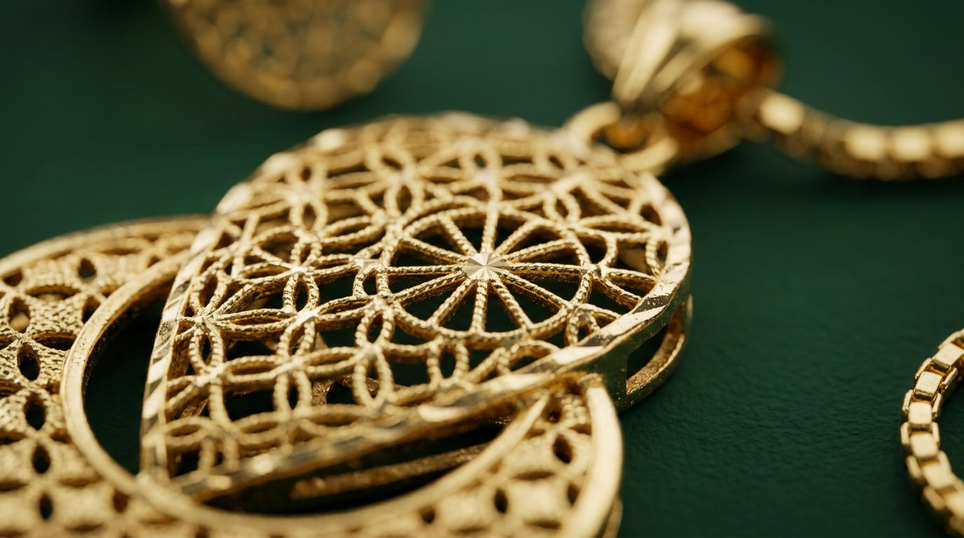21KT Gold Locket Set-LS-20297-26