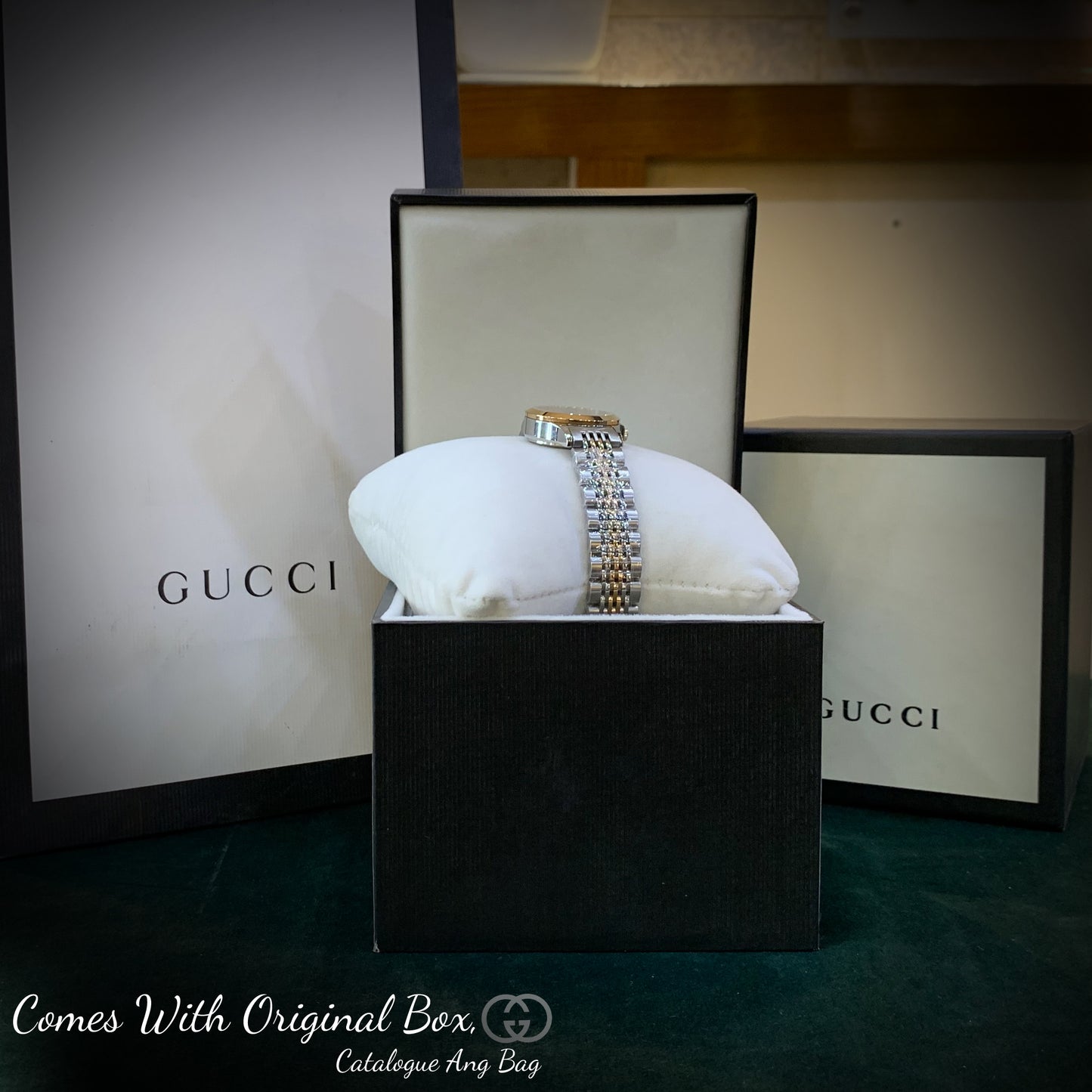 Gucci Men G Timeless Black Dial Two-tone Bracelet - Karachi