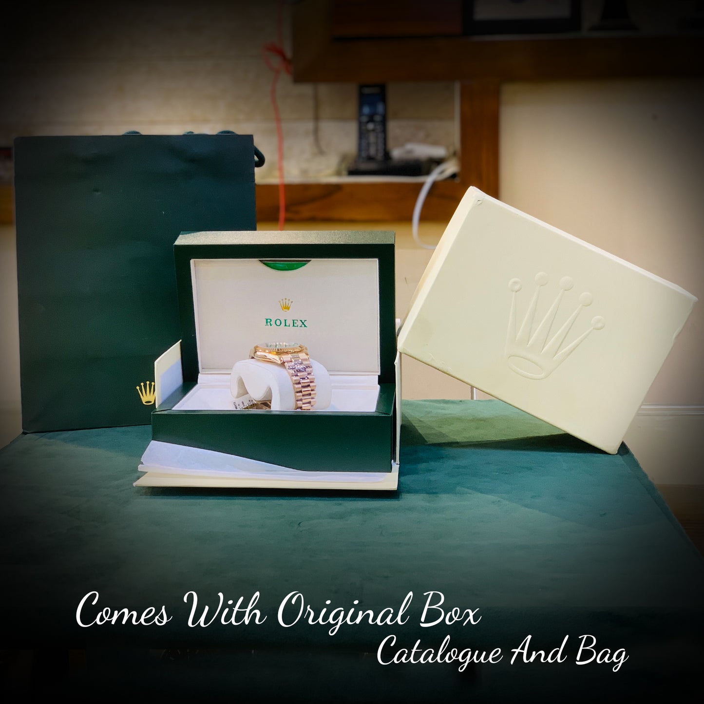 2024 ROLEX Day Date Smoke Blue Dial President Rose Gold Bracelet 41mm