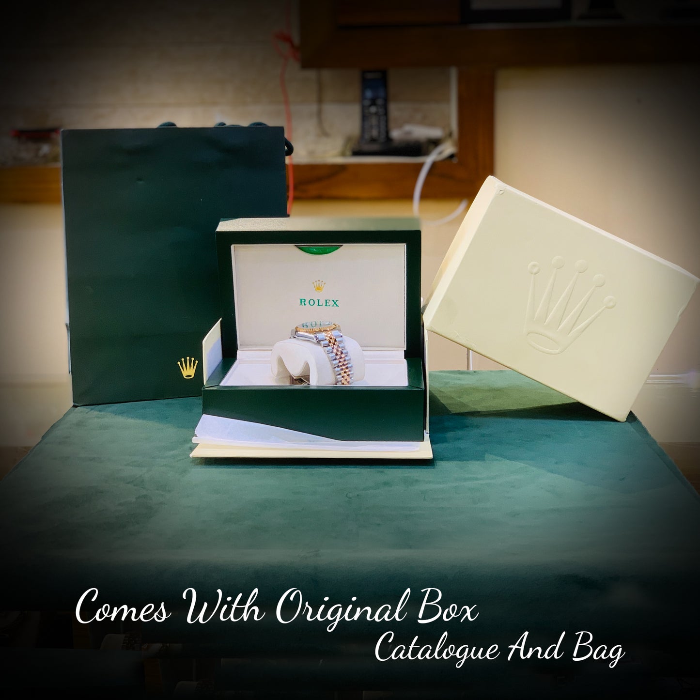 Rolex Men Just Date Rose Gold Roman Dial 36mm Two Tone Jubilee Bracelet