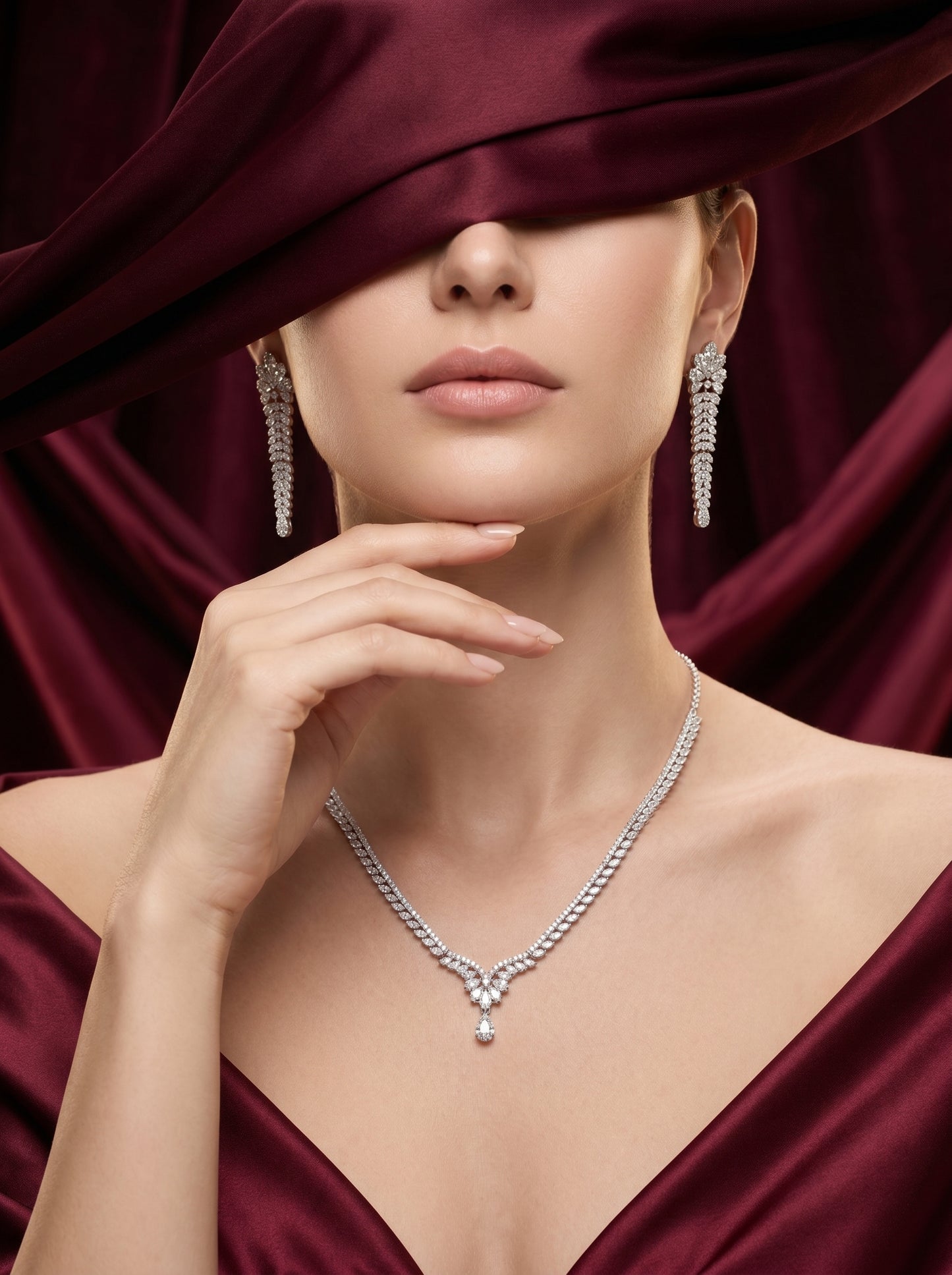 925 Silver Sterling Nacklace Set-SNS-20101