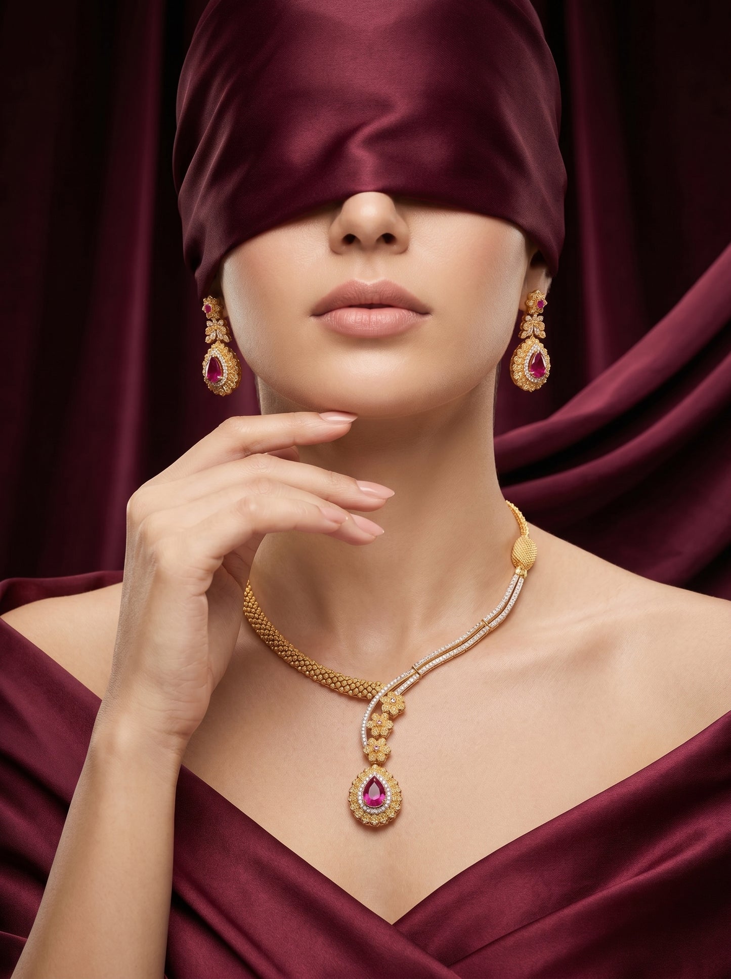 925 Silver Sterling Nacklace Set-SNS-20092