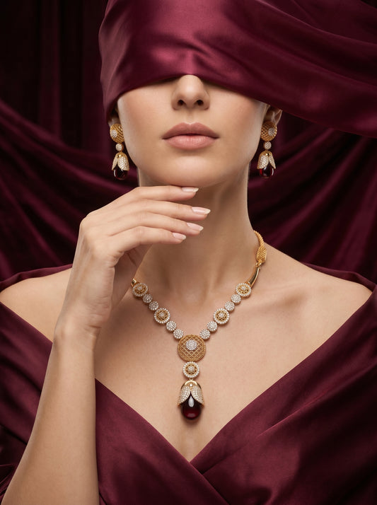 925 Silver Sterling Nacklace Set-SNS-1707