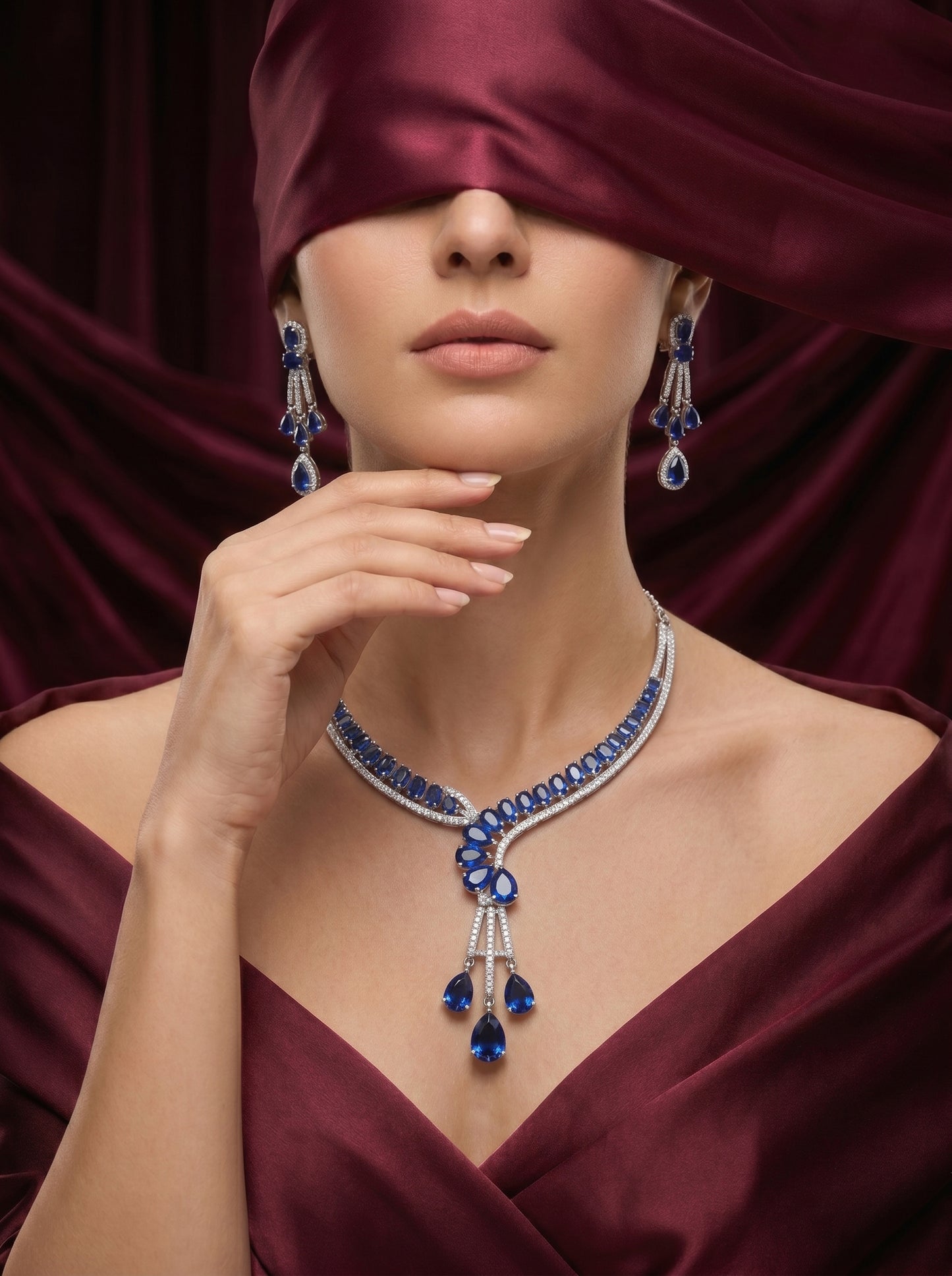 925 Silver Sterling Nacklace Set-SNS-20131
