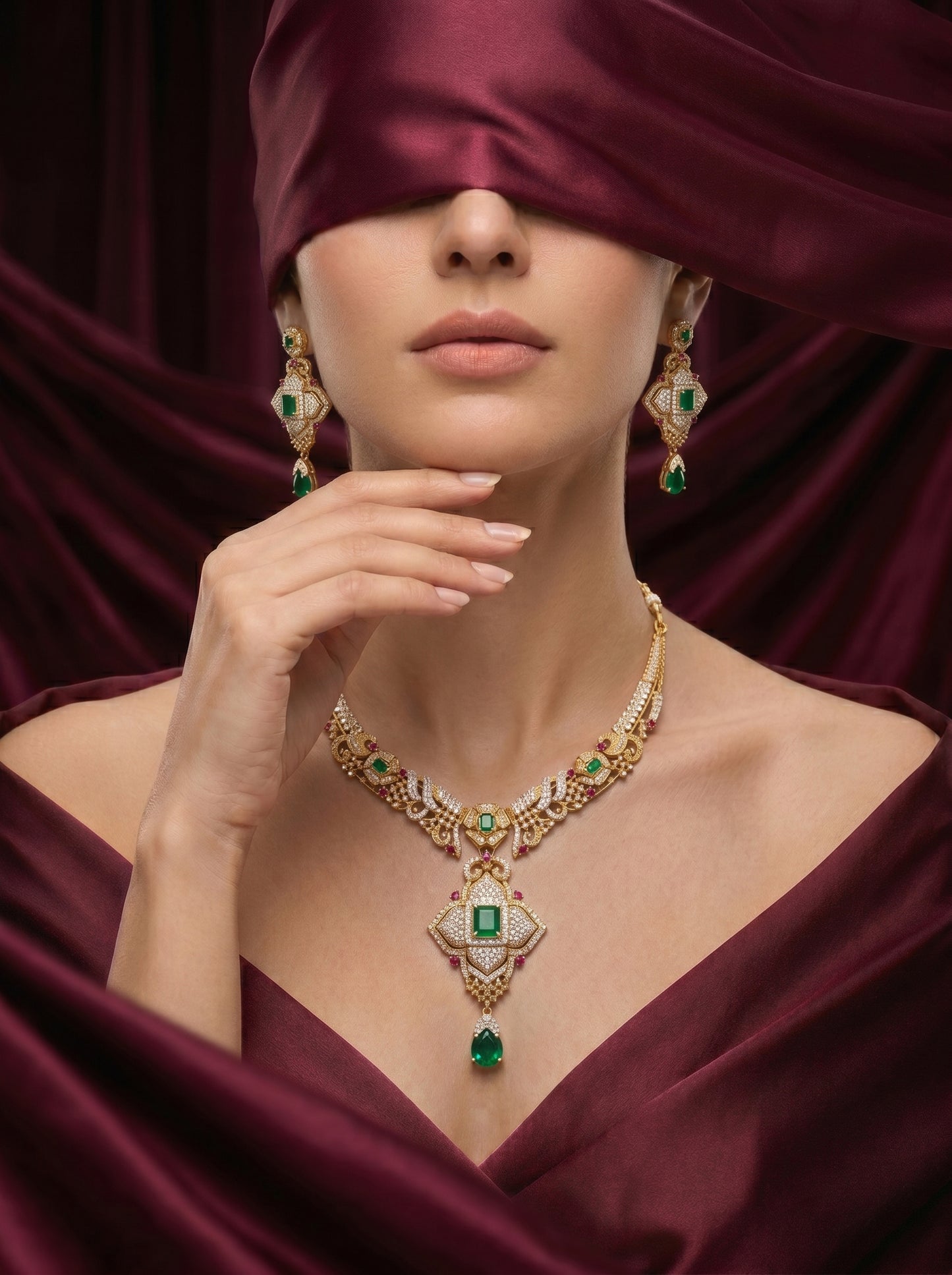 925 Silver Sterling Nacklace Set-SNS-20105