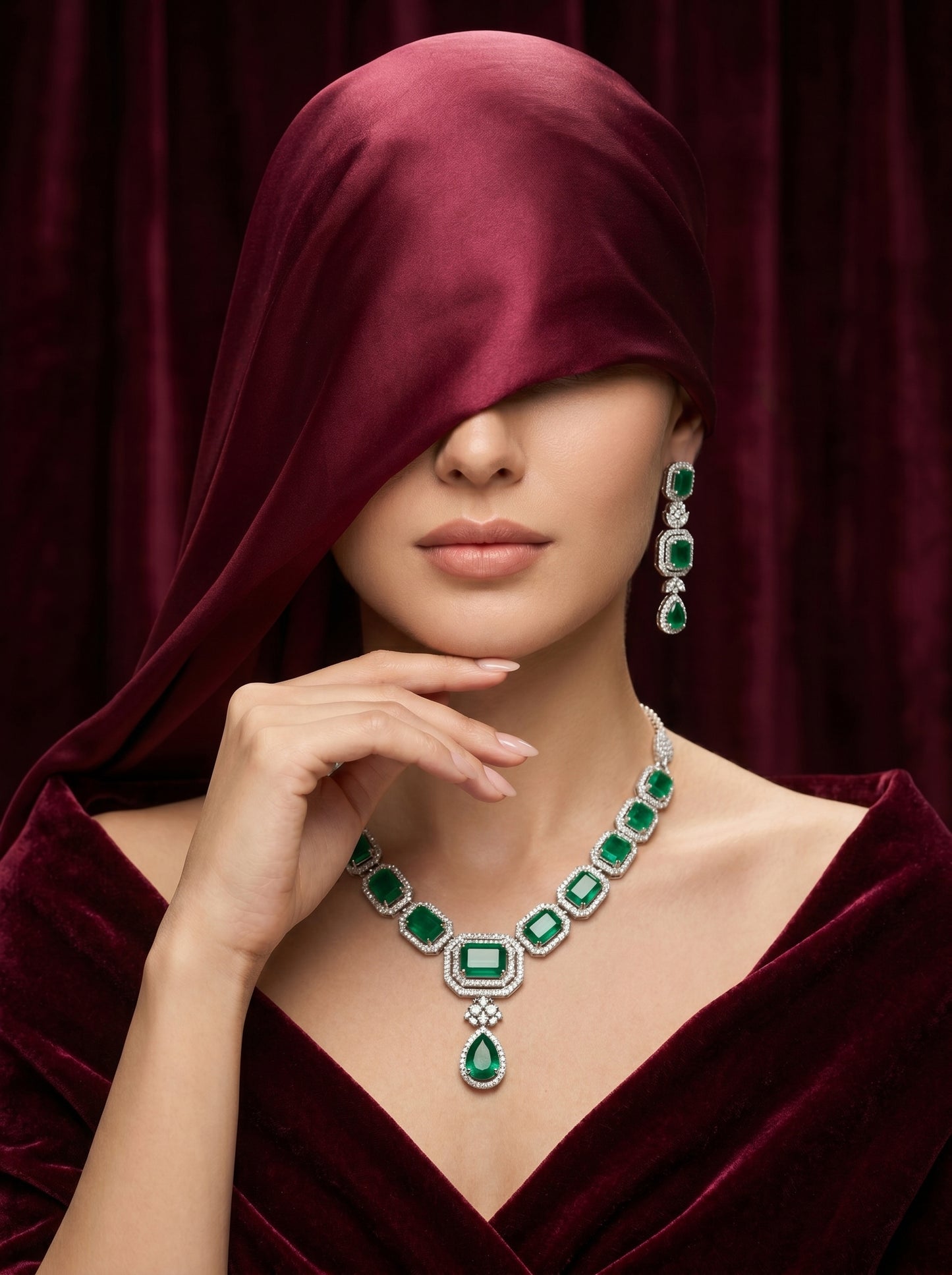 925 Silver Sterling Nacklace Set-SNS-20064