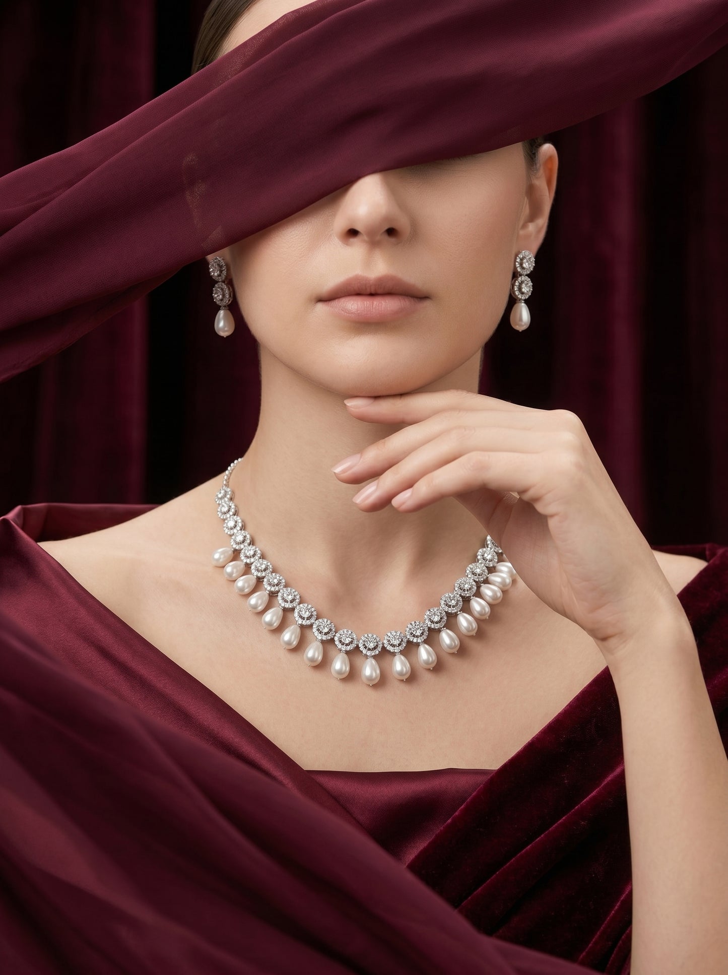 925 Silver Sterling Nacklace Set-SNS-20114