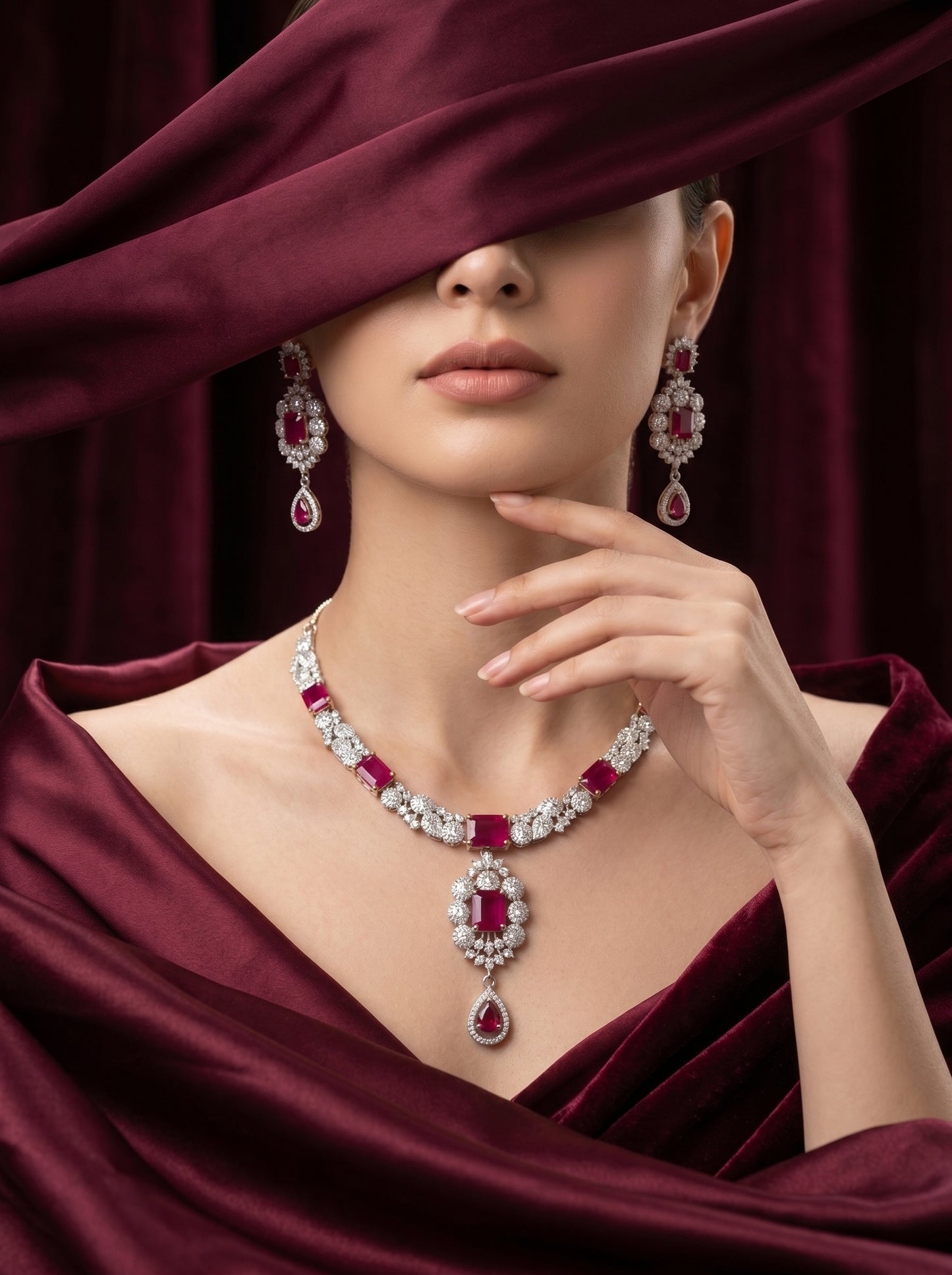 925 Silver Sterling Nacklace Set-SNS-20048
