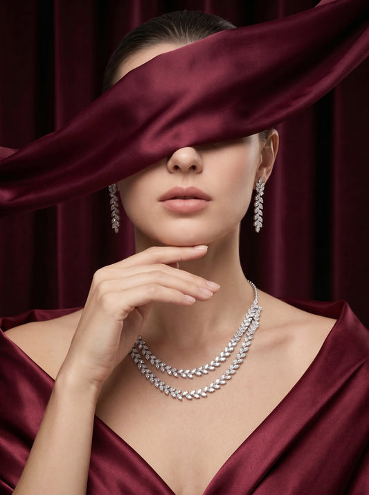 925 Silver Sterling Nacklace Set-SNS-20107