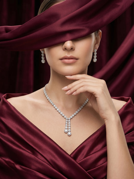 925 Silver Sterling Nacklace Set-SNS-20058