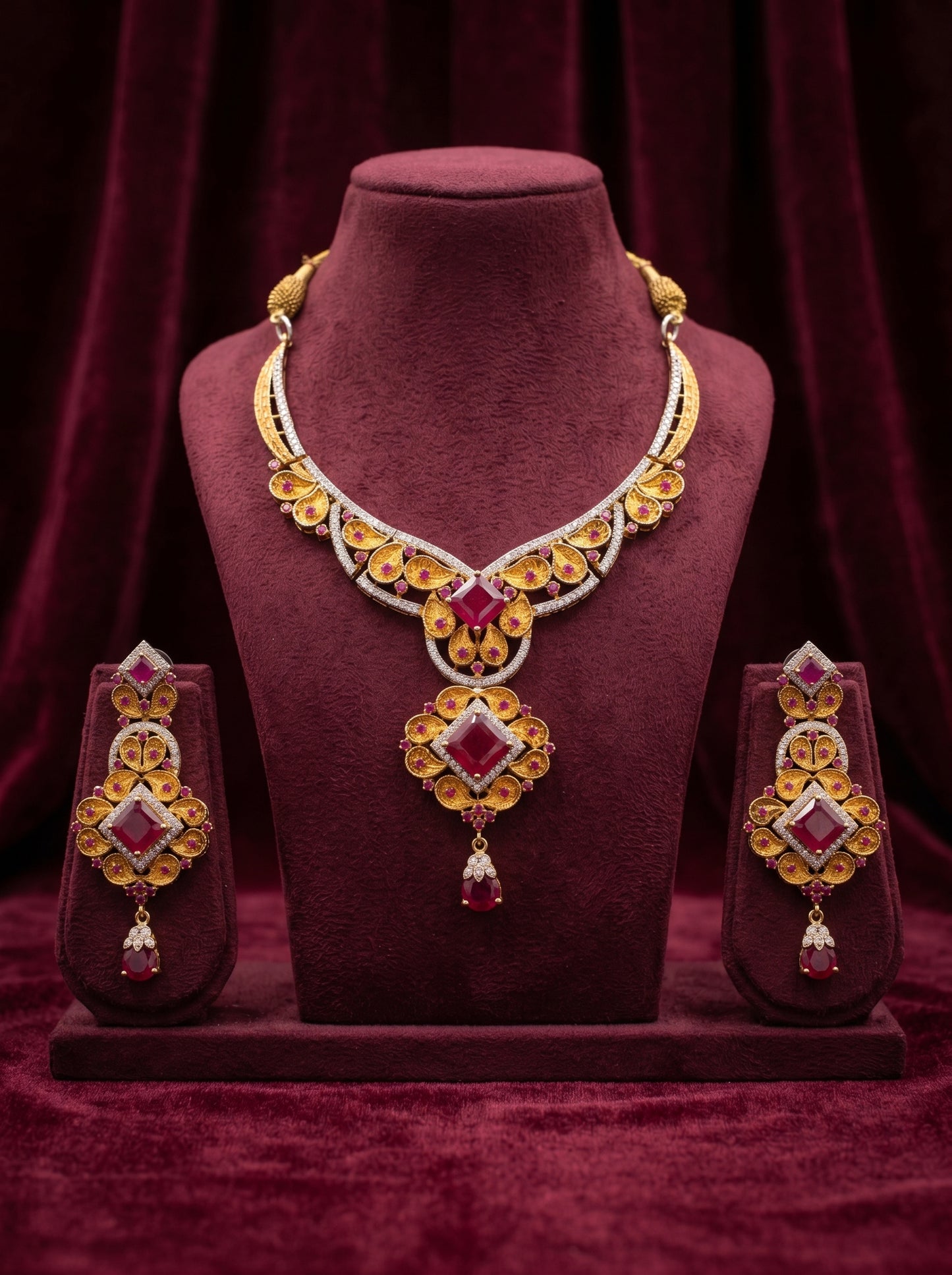 925 Silver Sterling Nacklace Set-SNS-20075