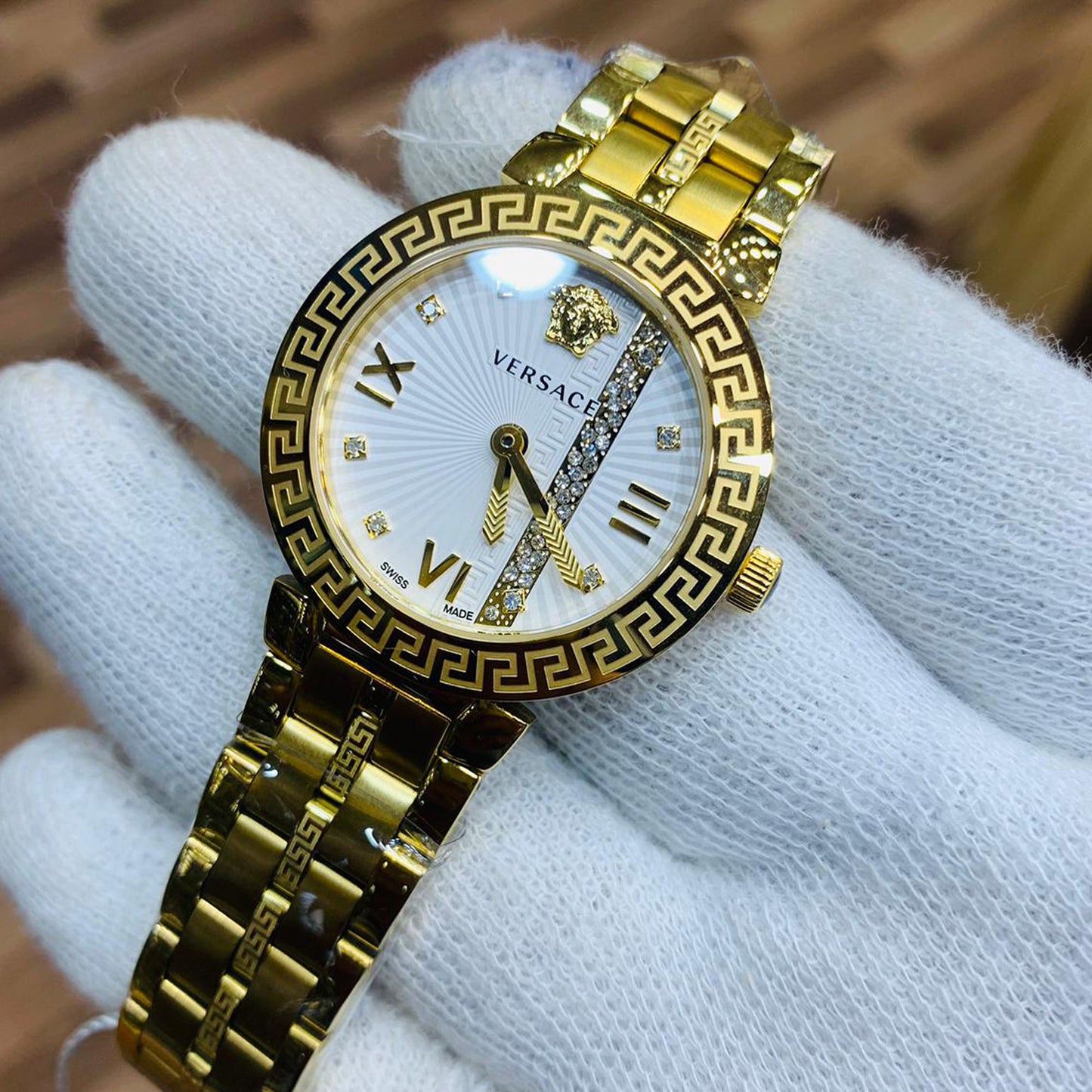 Versace Women 36mm Greca Icon Ip Yellow Bracelet