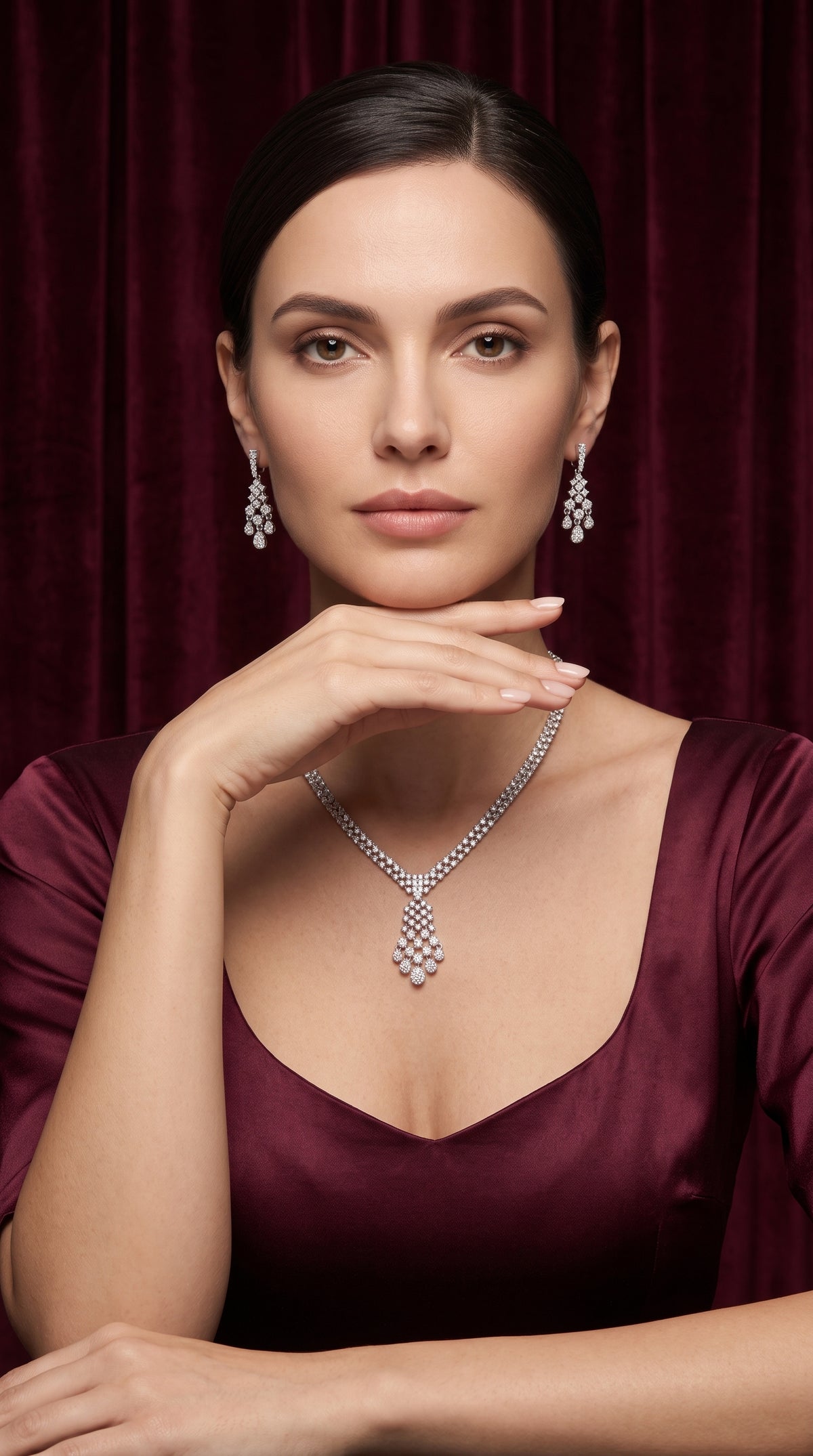 925 Silver Sterling Nacklace Set-SNS-201001