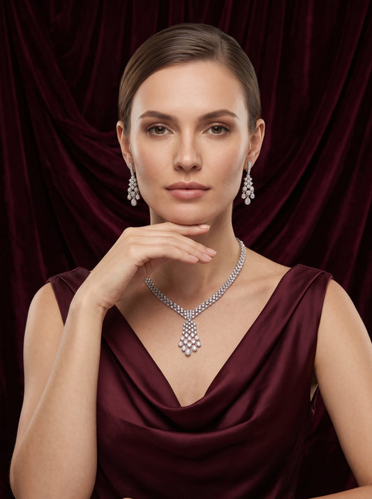 925 Silver Sterling Nacklace Set-SNS-201001