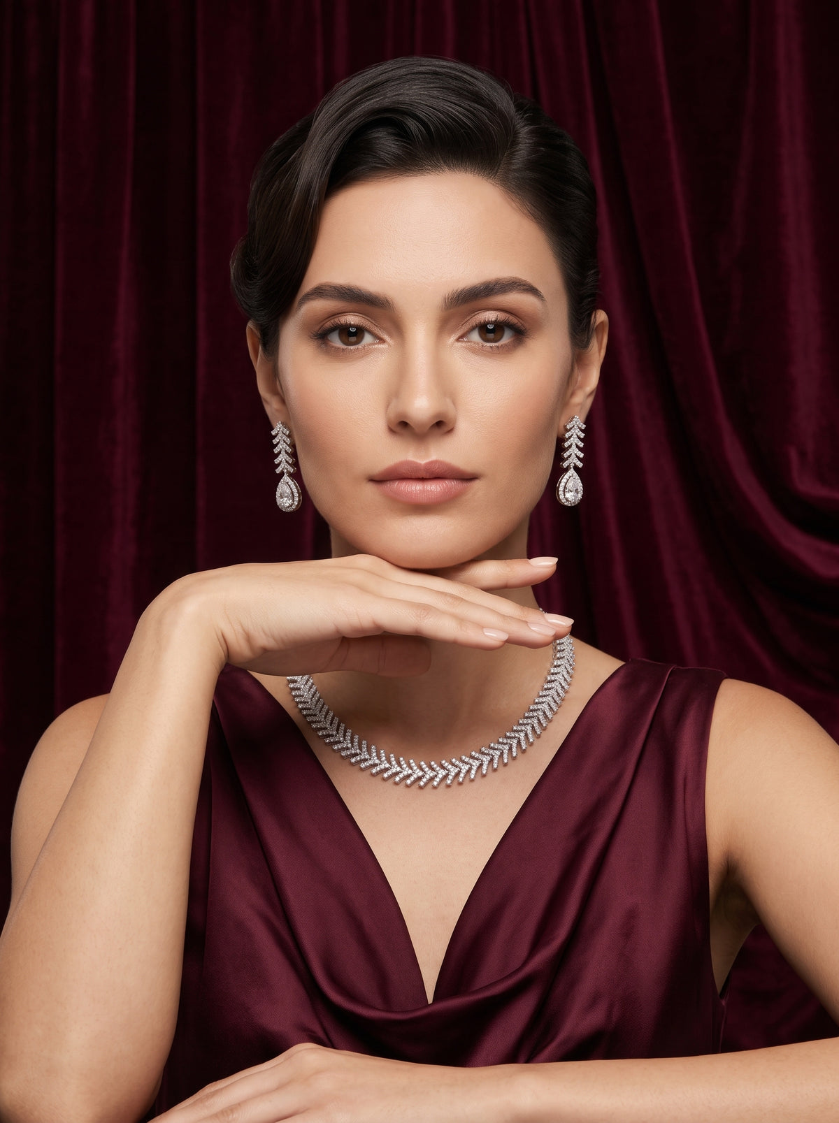925 Silver Sterling Nacklace Set-SNS-201002