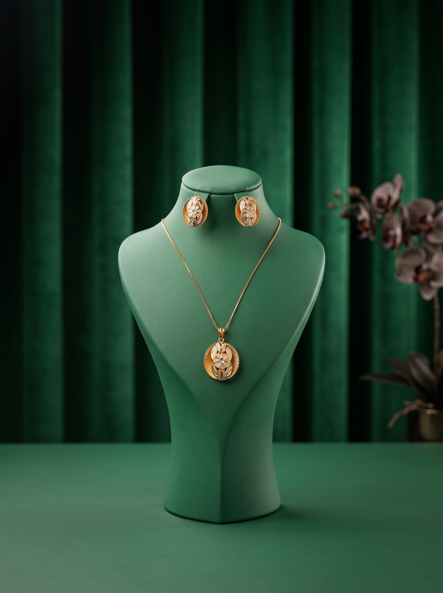 21KT Gold Locket Set-LS-20300-26