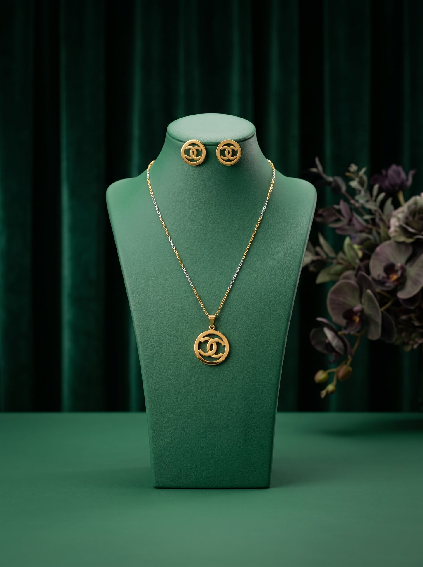 21KT Gold Locket Set-LS-20174