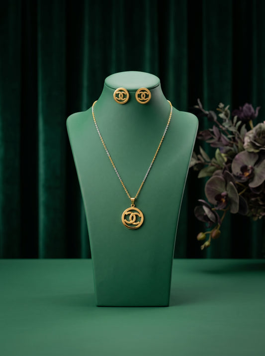 21KT Gold Locket Set-LS-20174
