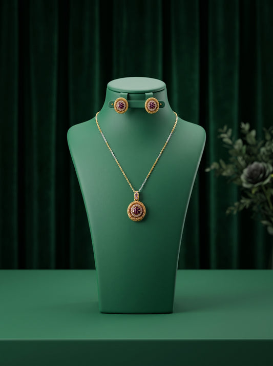 21KT Gold Locket Set-LS-20268