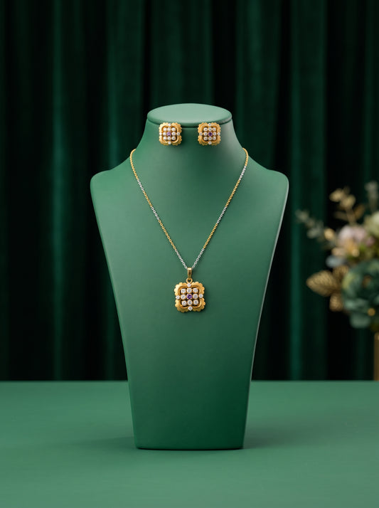 21KT Gold Locket Set-LS-1656