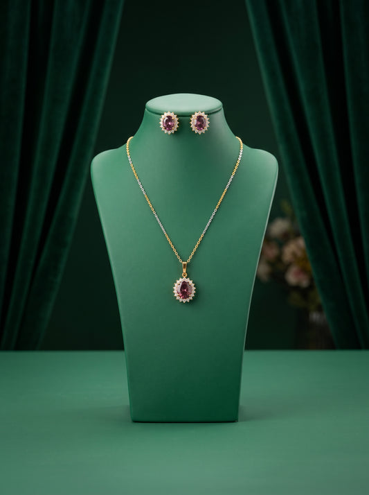 21KT Gold Locket Set-LS-16116