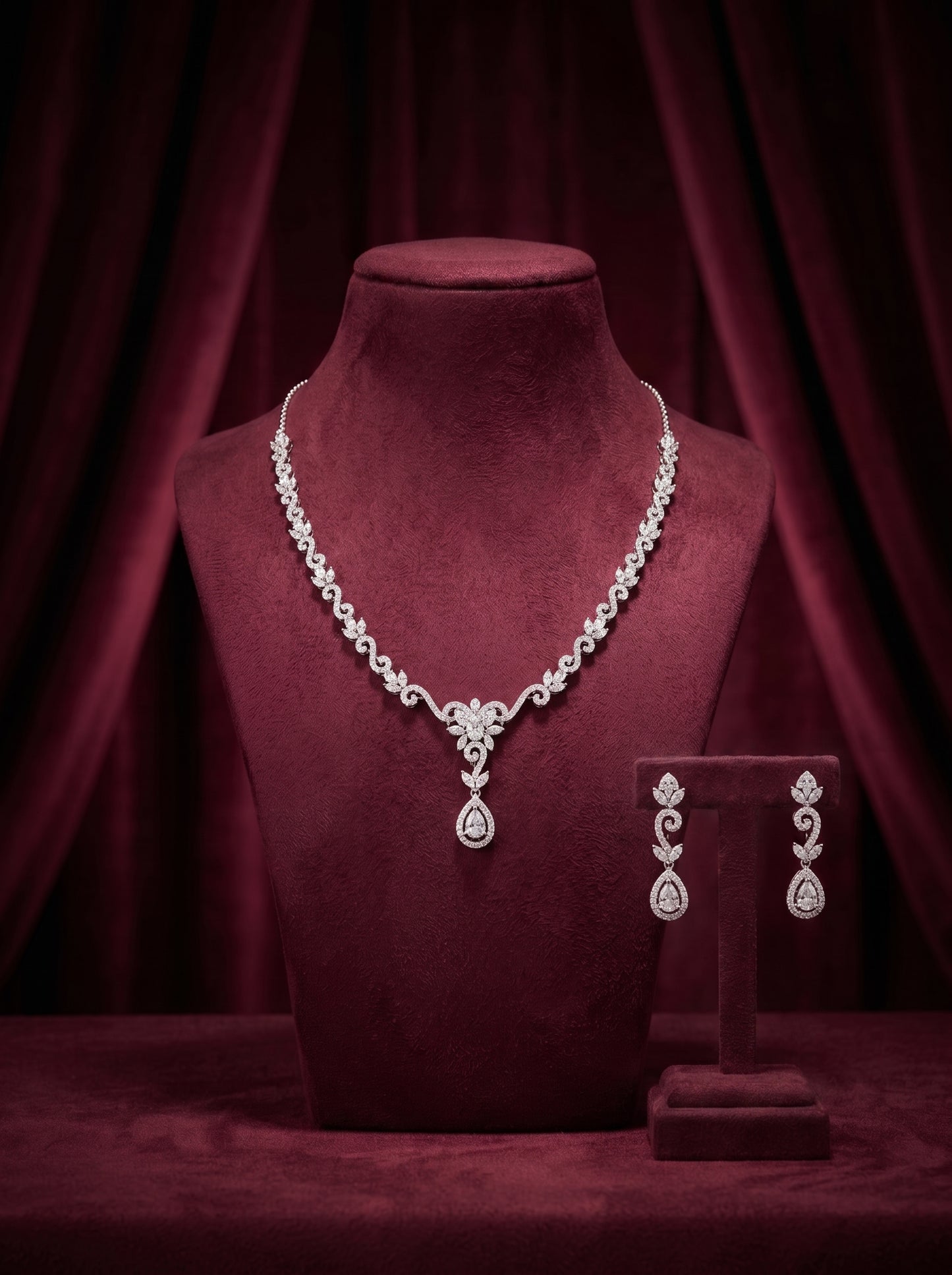925 Silver Sterling Nacklace Set-SNS-20139