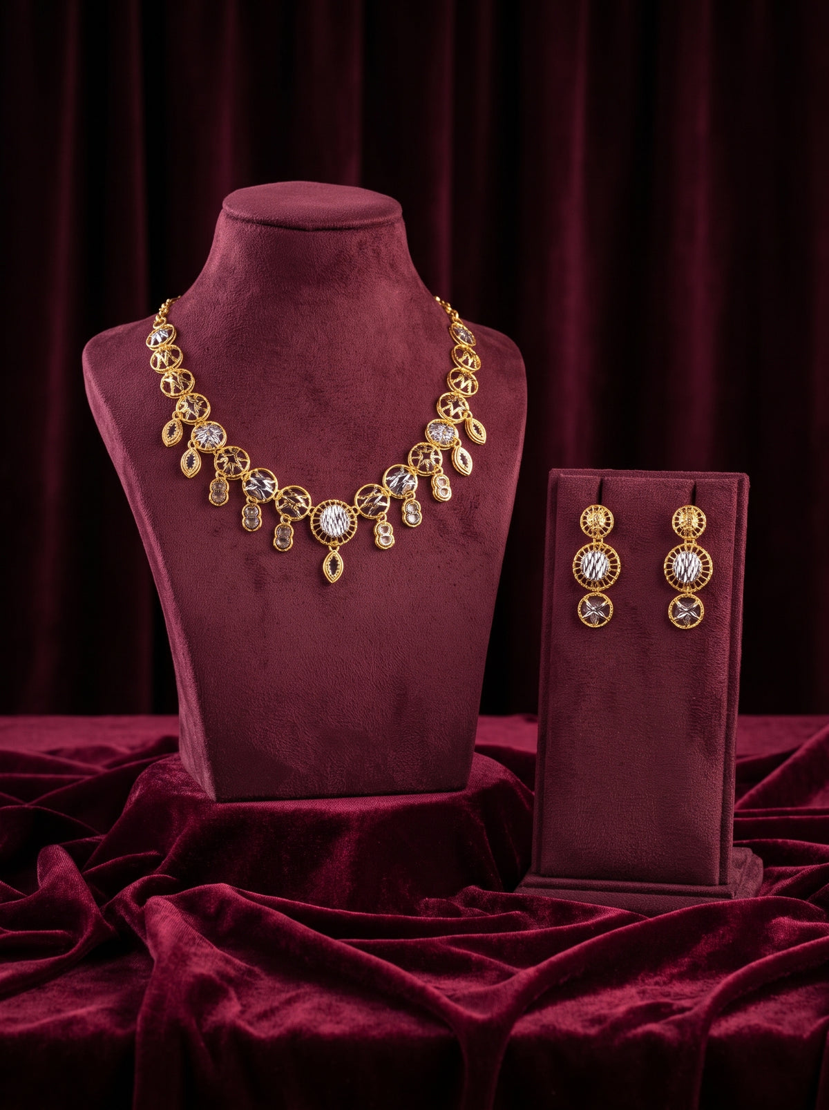 21KT Gold Necklace Set -PS-20106