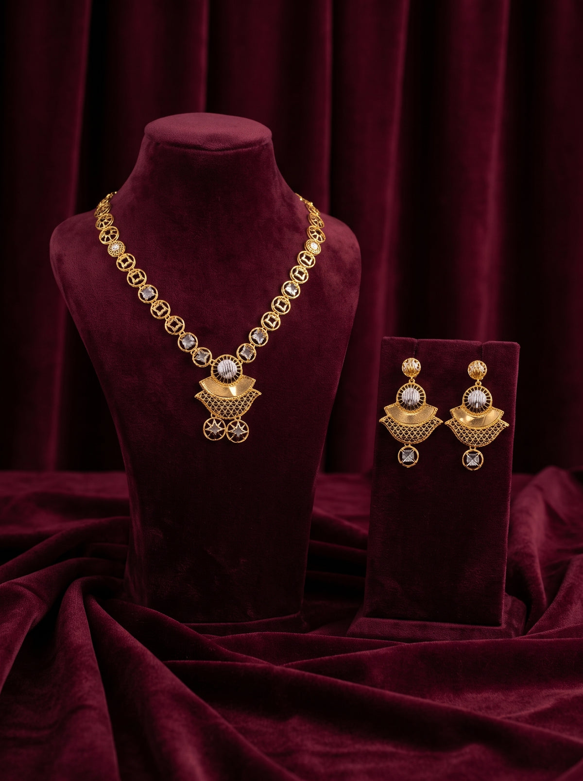 21KT Gold Necklace Set -PS-20102