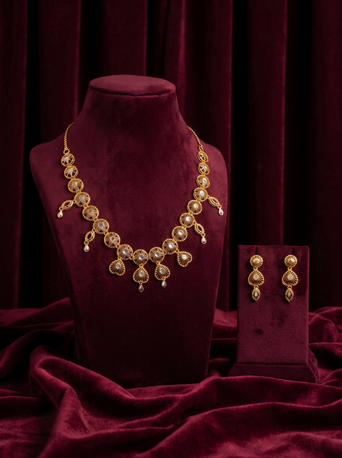 21KT Gold Necklace Set -PS-20105
