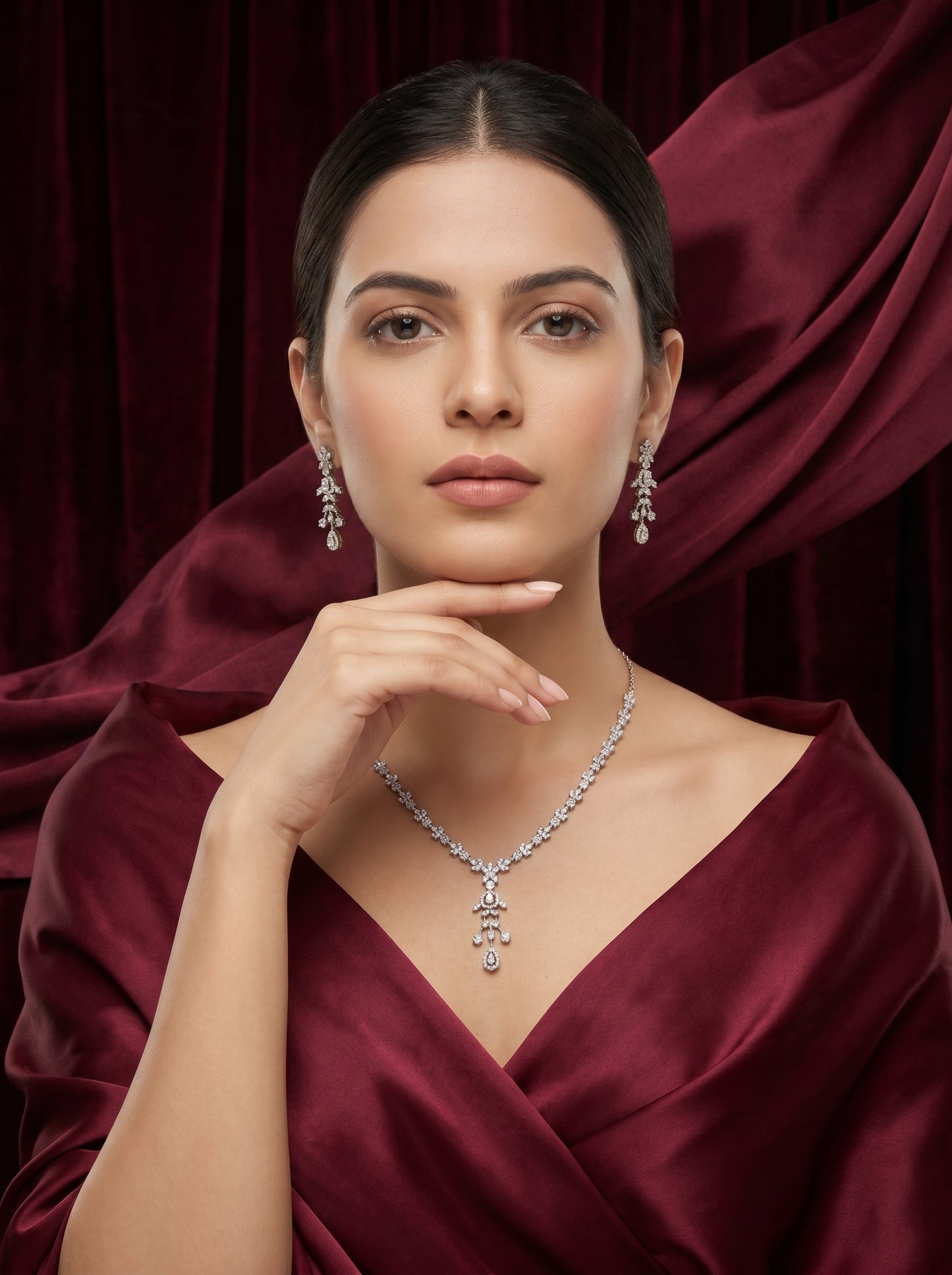 925 Silver Sterling Nacklace Set-SNS-20141