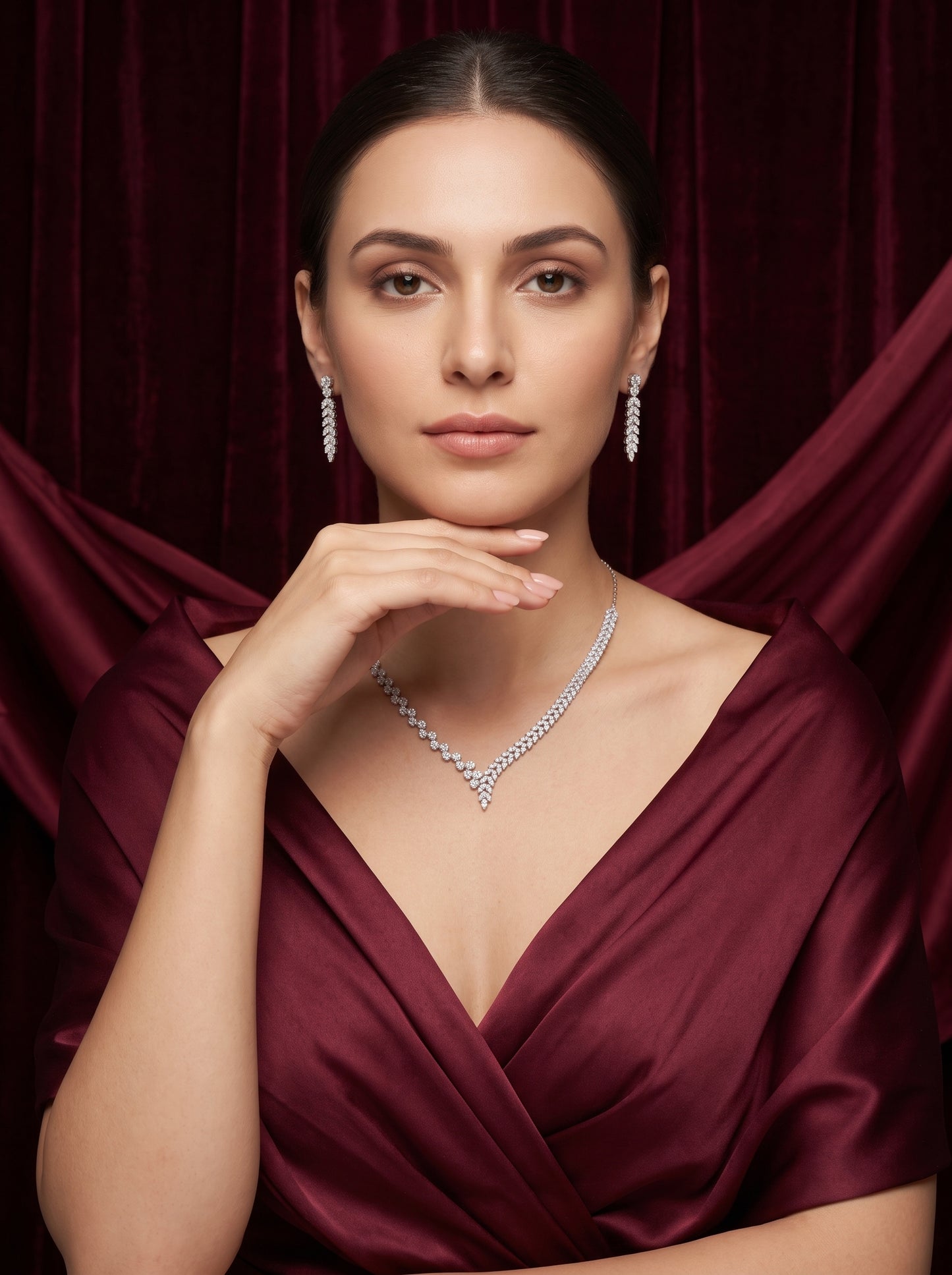 925 Silver Sterling Nacklace Set-SNS-20136