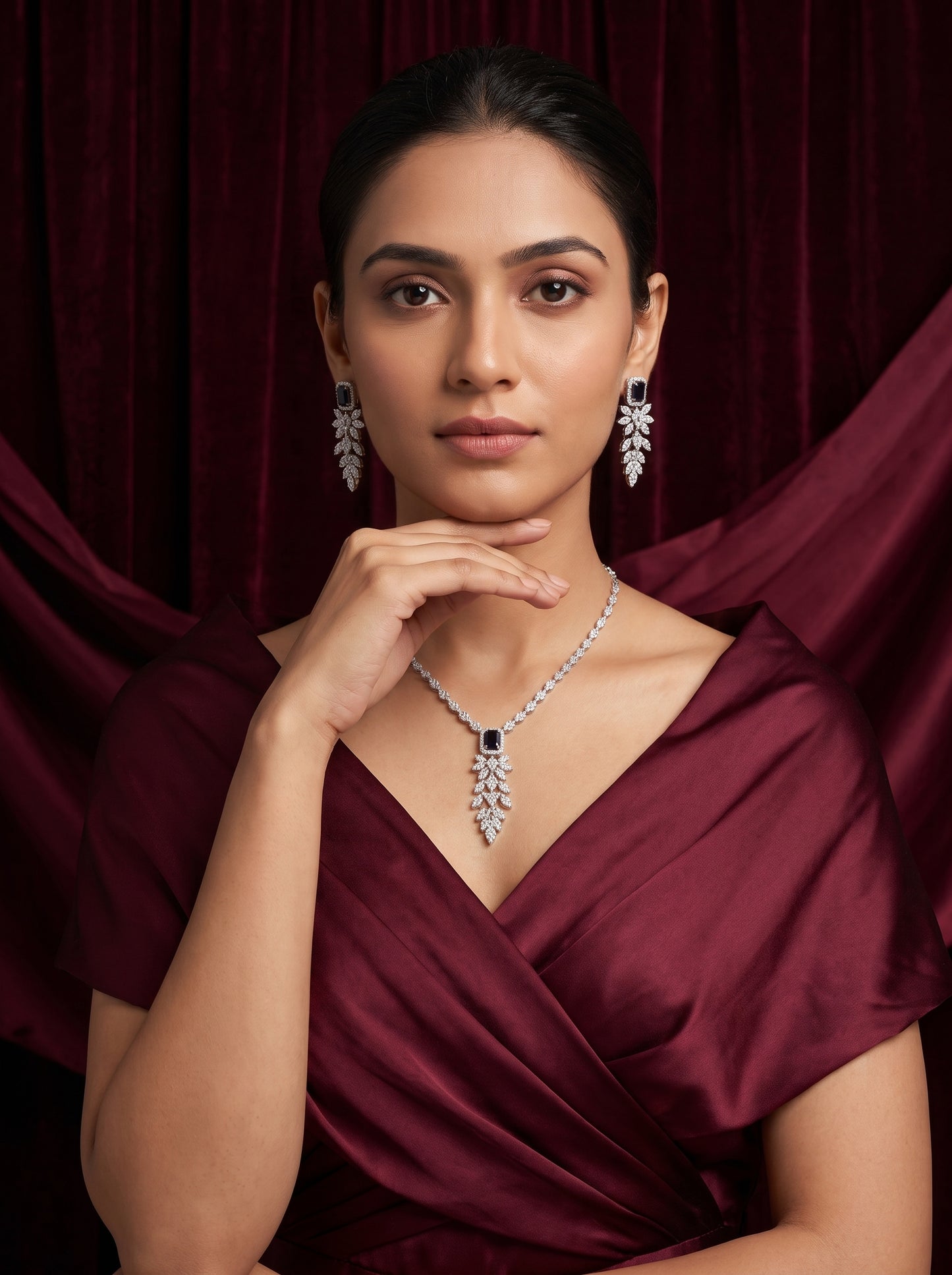 925 Silver Sterling Nacklace Set-SNS-20135