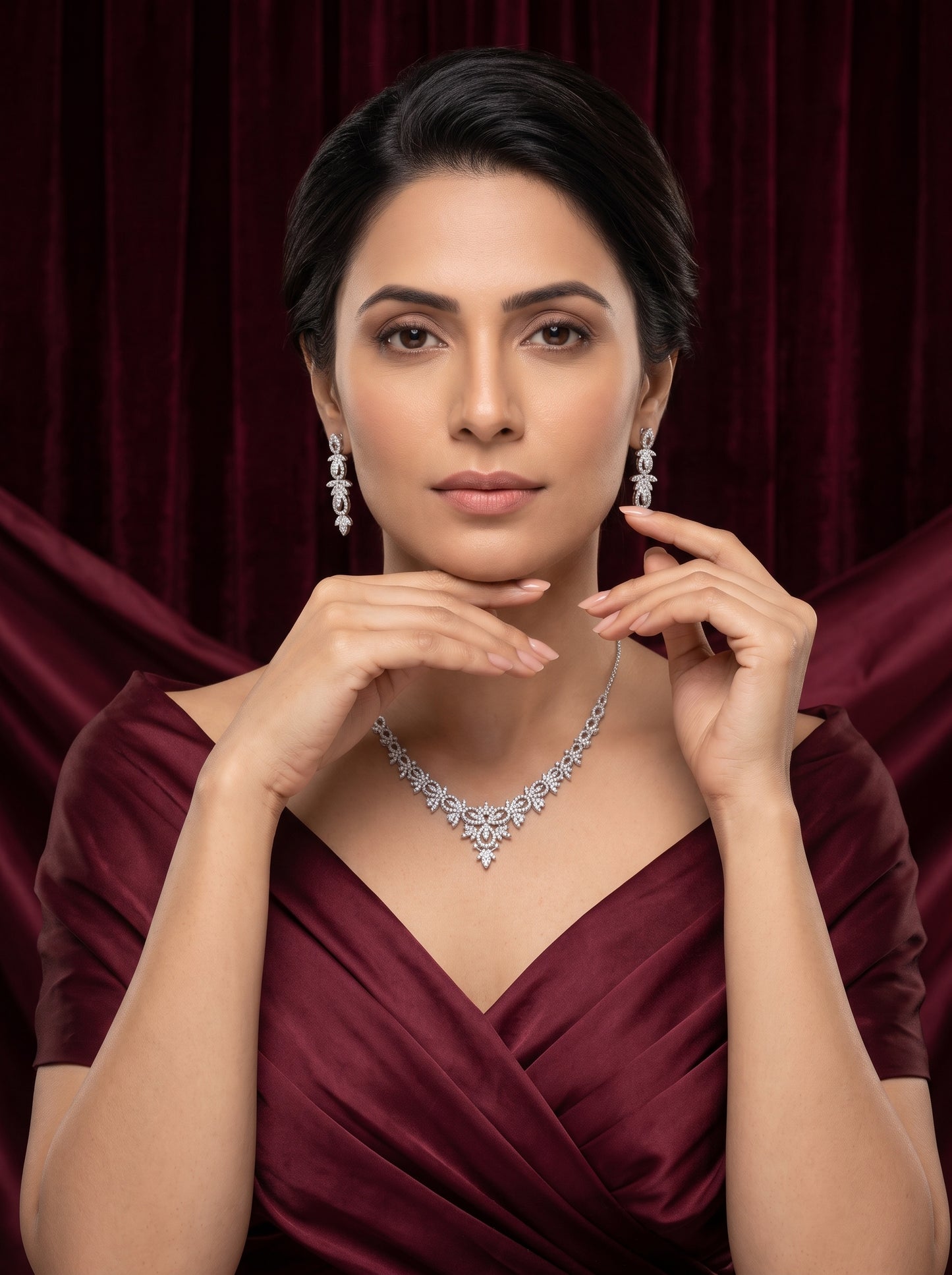 925 Silver Sterling Nacklace Set-SNS-20144