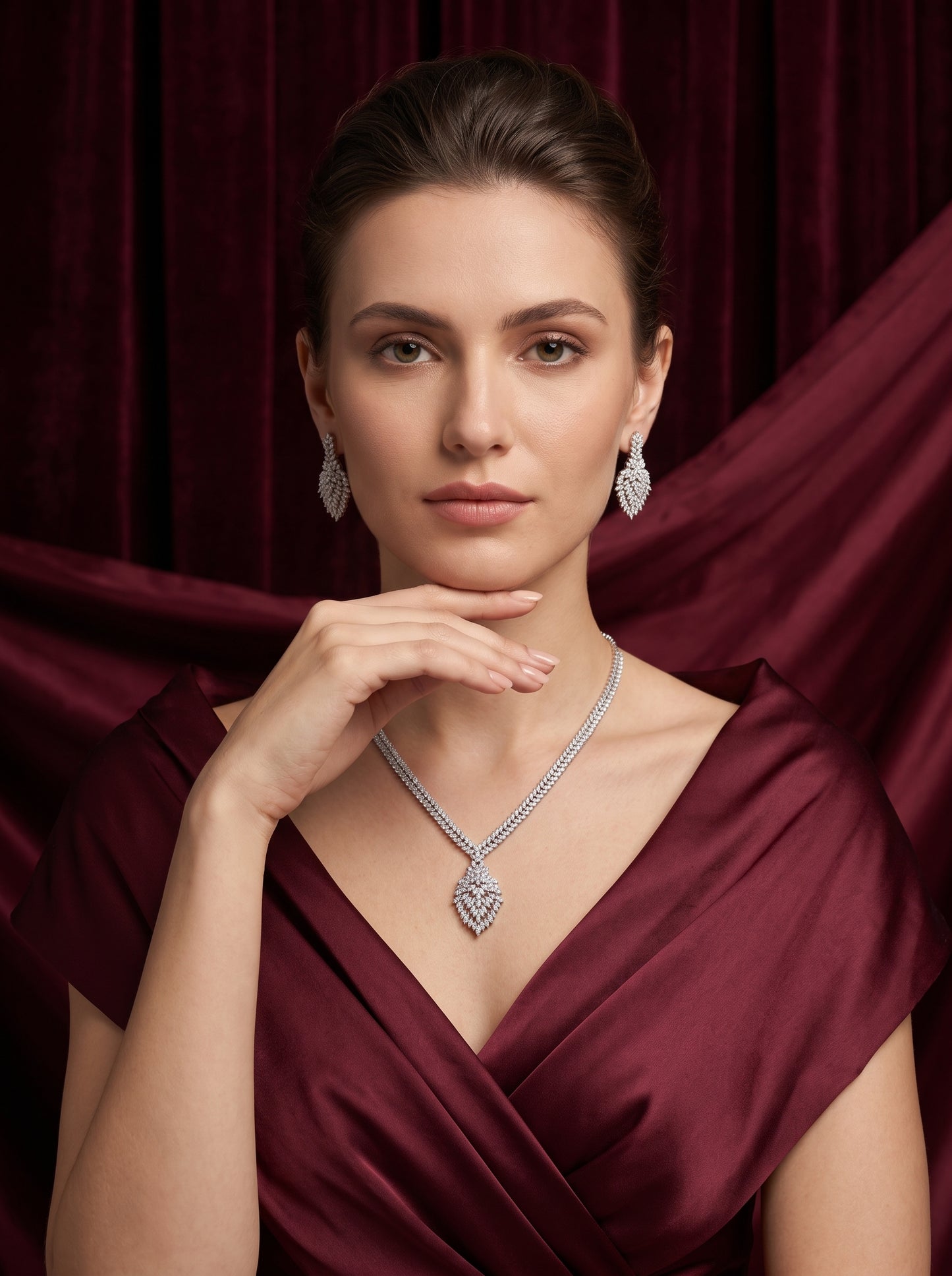 925 Silver Sterling Nacklace Set-SNS-20140