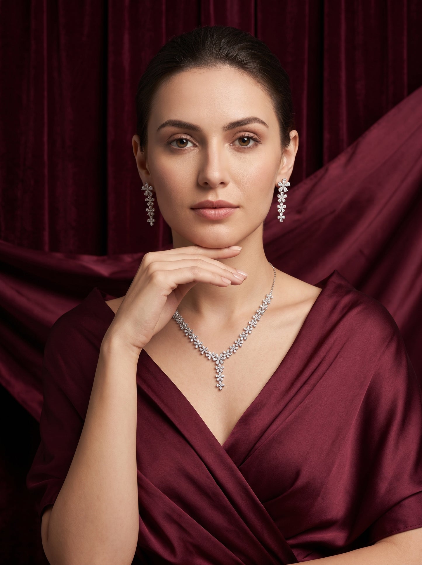 925 Silver Sterling Nacklace Set-SNS-20138