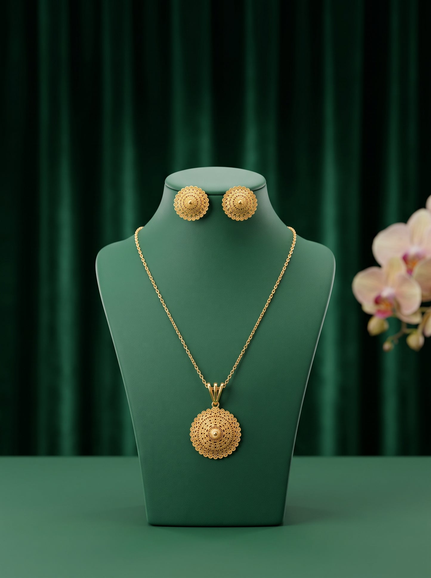 21KT Gold Locket Set-LS-20202