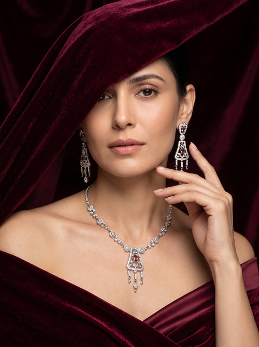 925 Silver Sterling Nacklace Set-SNS-1717